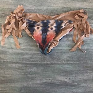 Water Glamour Aztec Pattern Tie Bikini Bottom